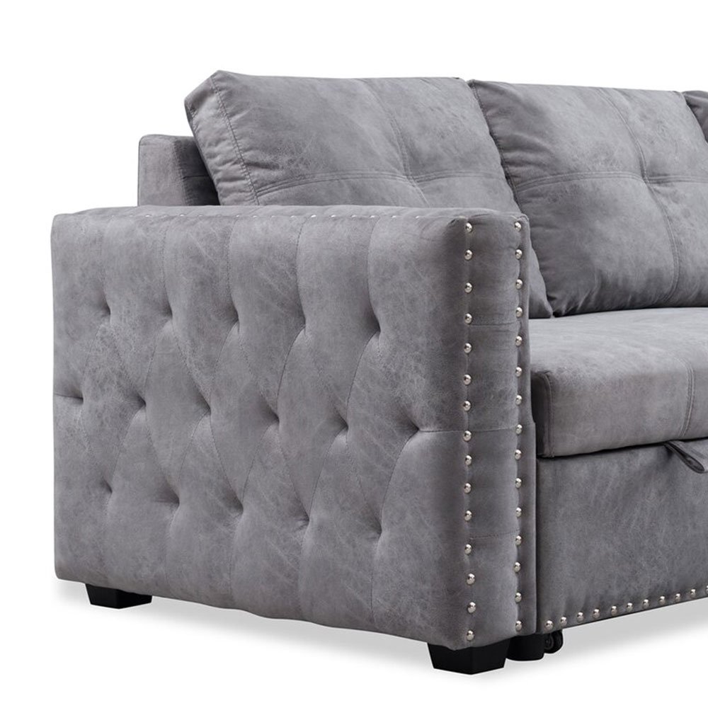 Partner New Design Multifunction PU Reversible Corner Sleeper Sofa Come Bed Sofabed With Storage