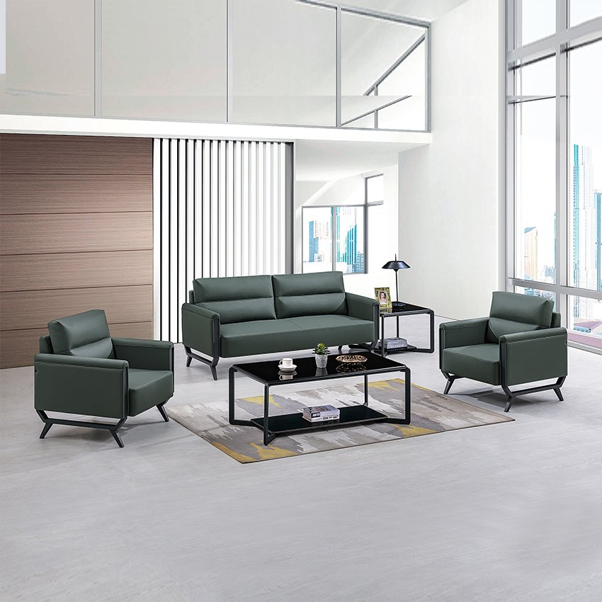 Good Quality Factory Pu Leather Comfortable Sectional Office Sofas Furniture Modern Executive Office Sofa Set