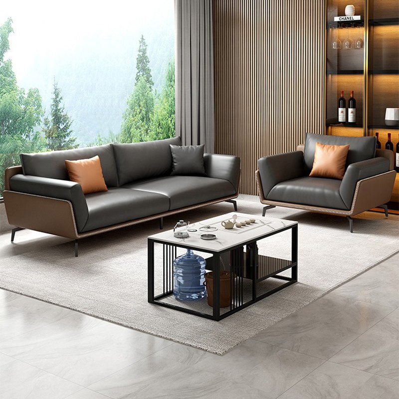 Modern Nordic Design European Style 2-Seater Leather Office Sofa Set Schools Home Offices Commercial Reception Hospitals Malls