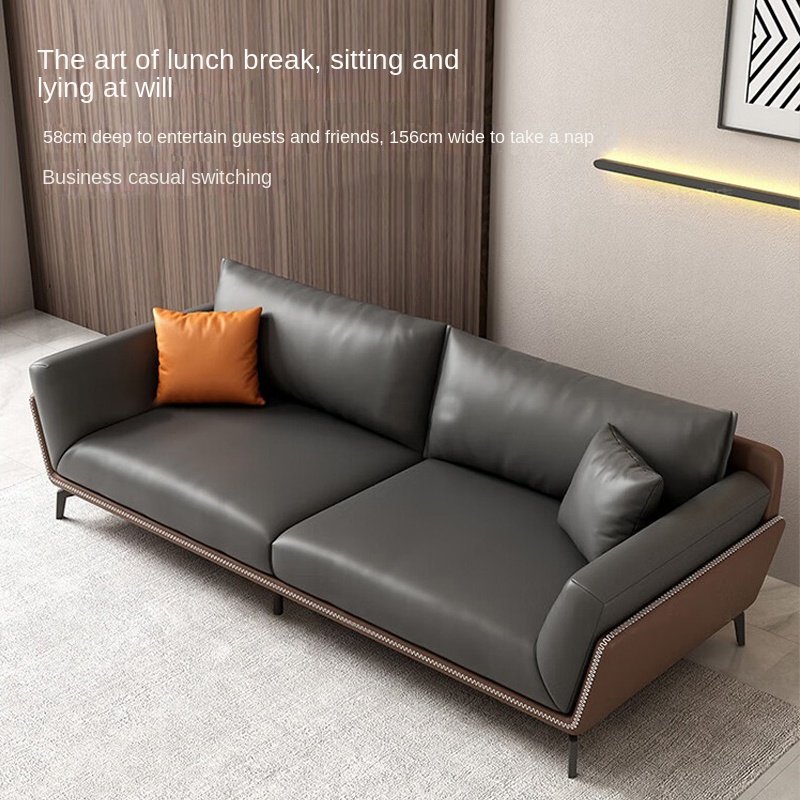 Modern Nordic Design European Style 2-Seater Leather Office Sofa Set Schools Home Offices Commercial Reception Hospitals Malls