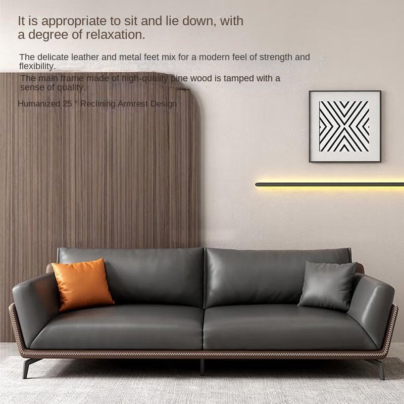 Modern Nordic Design European Style 2-Seater Leather Office Sofa Set Schools Home Offices Commercial Reception Hospitals Malls