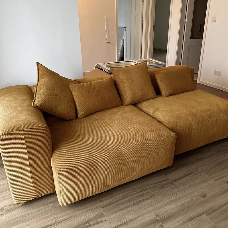 Nordic modern modular couch for home luxury designed accent sofas set furniture living room fabric corduroy sectional sofa