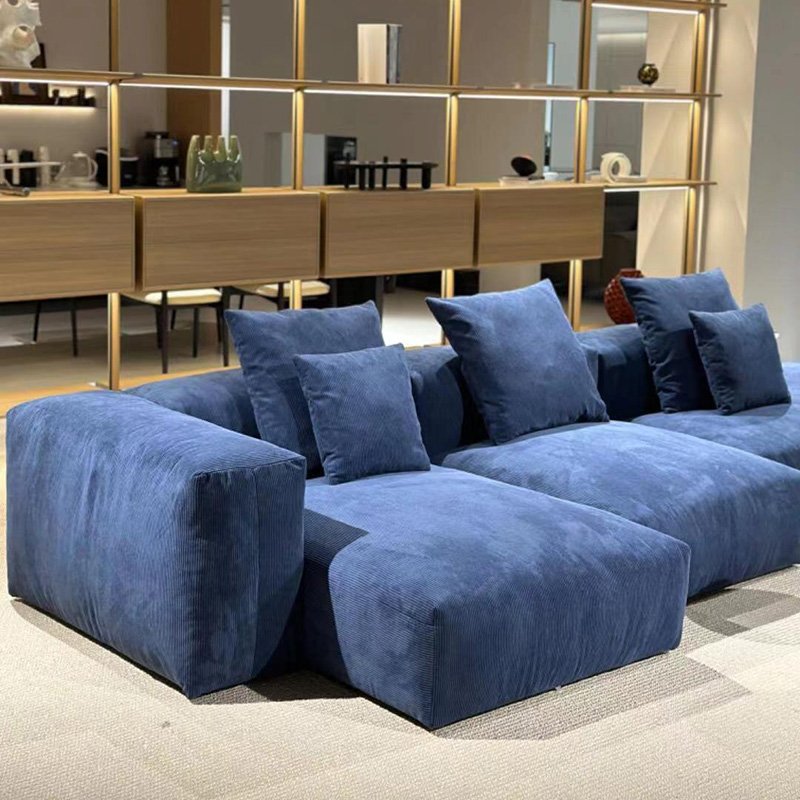 Nordic modern modular couch for home luxury designed accent sofas set furniture living room fabric corduroy sectional sofa