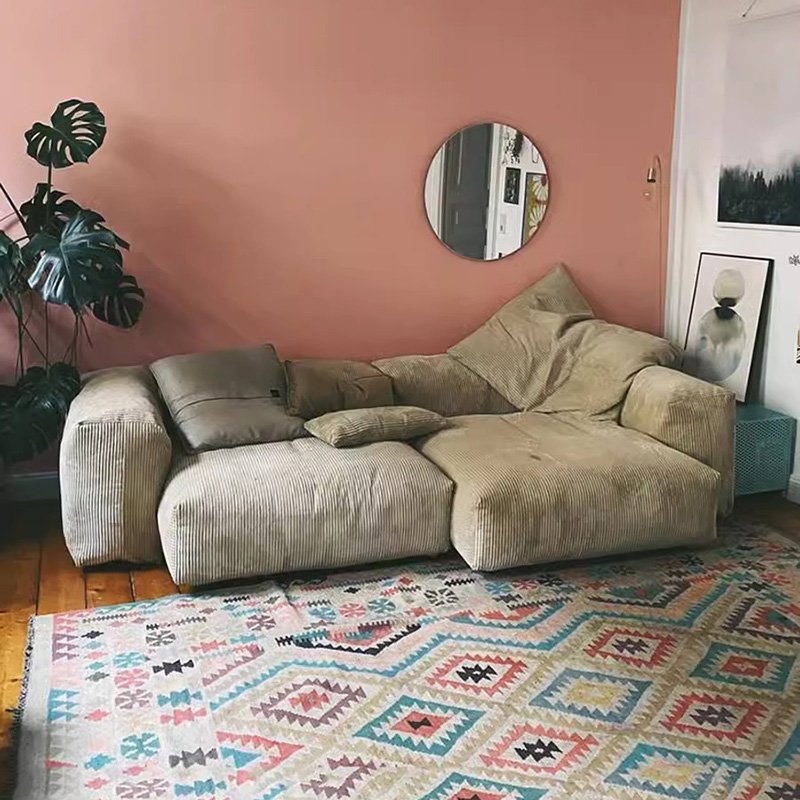 Nordic modern modular couch for home luxury designed accent sofas set furniture living room fabric corduroy sectional sofa