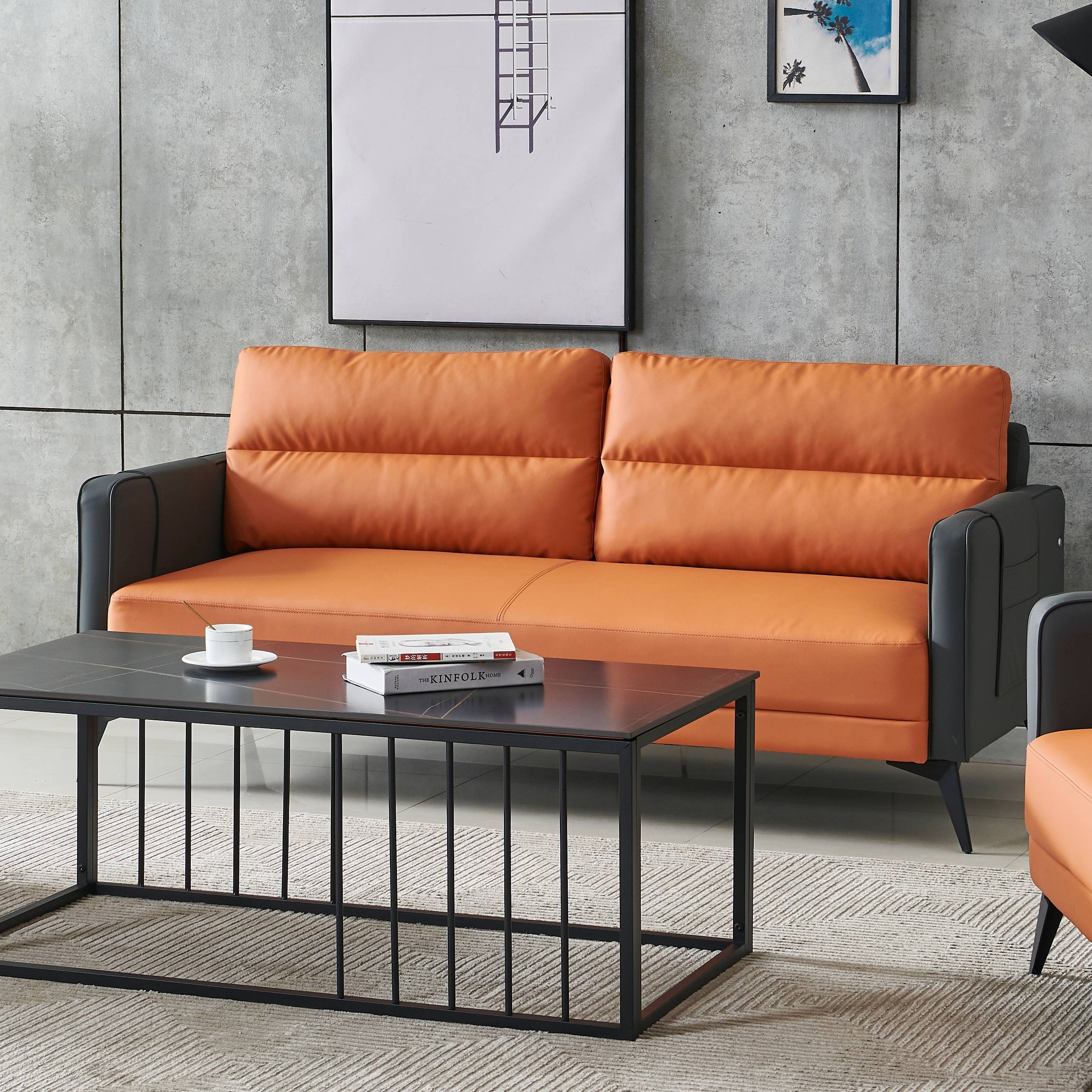 Simple Design Executive Office Sofa Commercial Waiting Area Leather Office Sofa Set Furniture