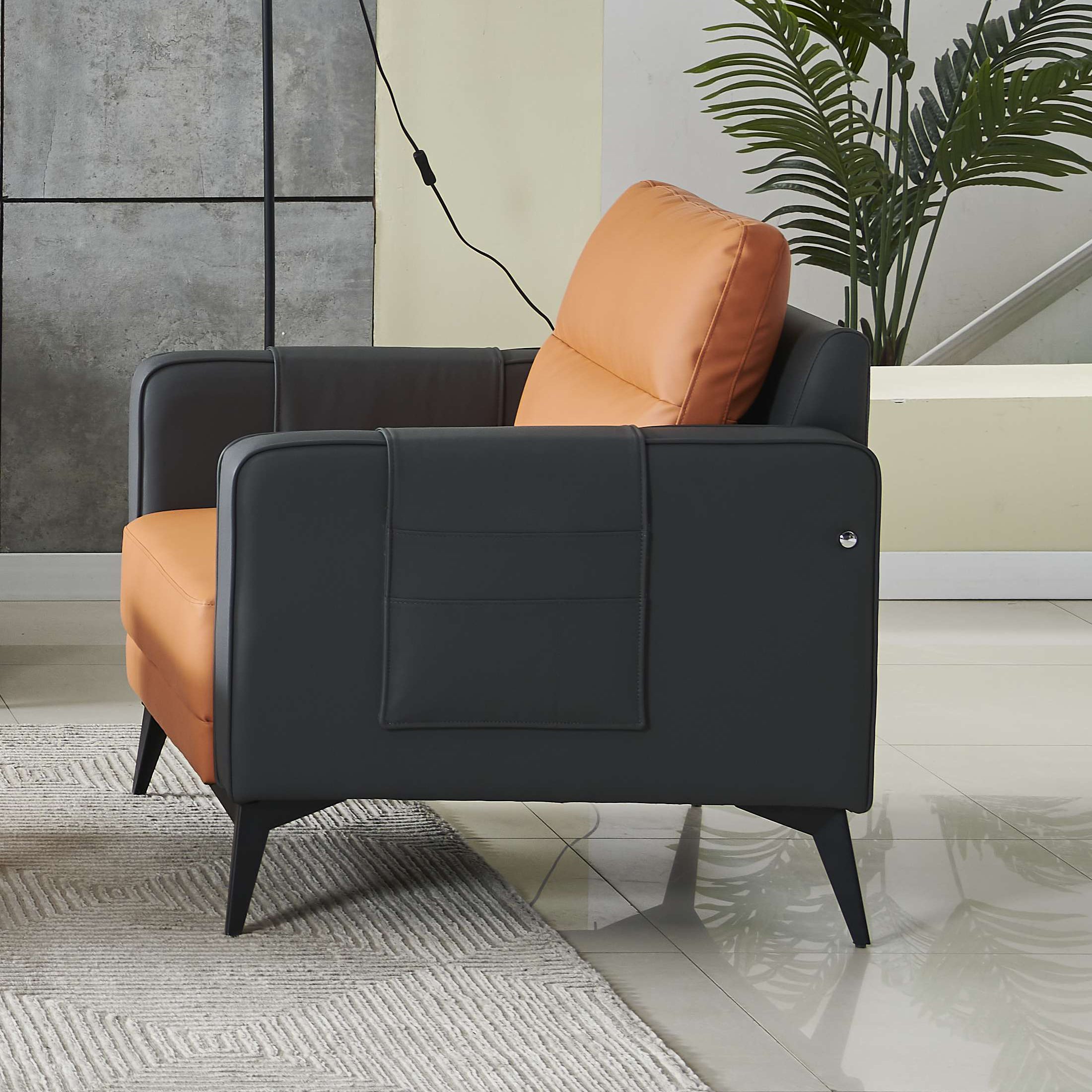 Simple Design Executive Office Sofa Commercial Waiting Area Leather Office Sofa Set Furniture