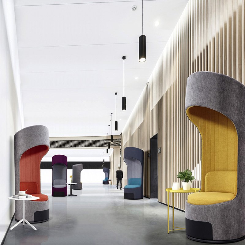 FLYA Capsule Shape Design Single Sofa Pod With Power Charging Plug