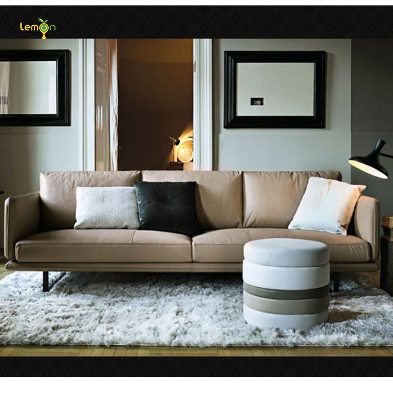 Modern luxury leather office sofa set reception room commercial sofa in stock