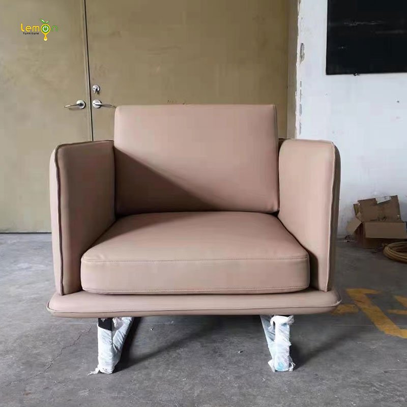 Modern luxury leather office sofa set reception room commercial sofa in stock