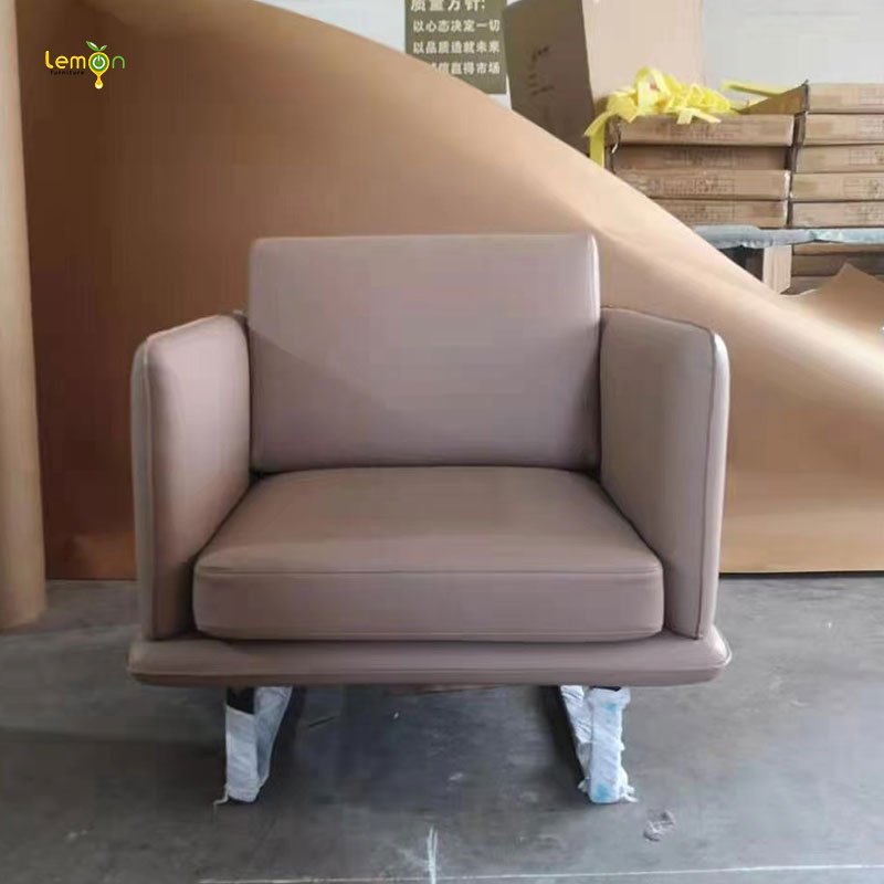 Modern luxury leather office sofa set reception room commercial sofa in stock