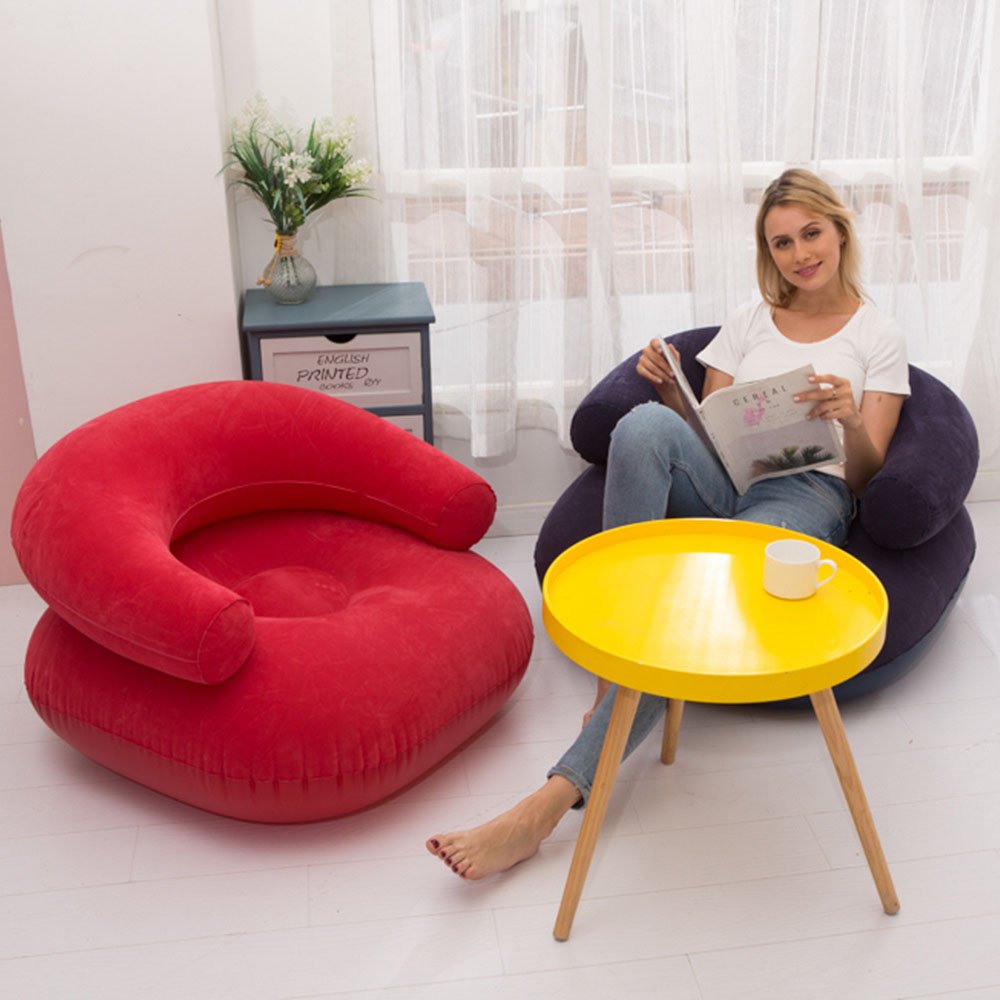 High quality PVC Flocking Indoor Inflatable Air Sofa Lounger Inflatable Sofa Chair