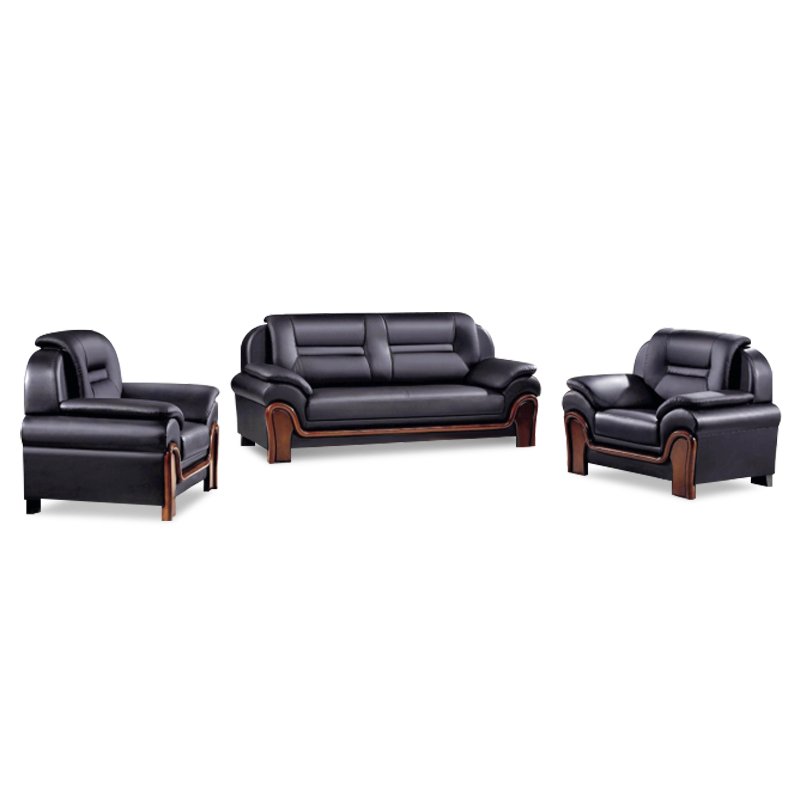 Italian style negotiation reception room Office sofa combination Company leather three-seat sofa set