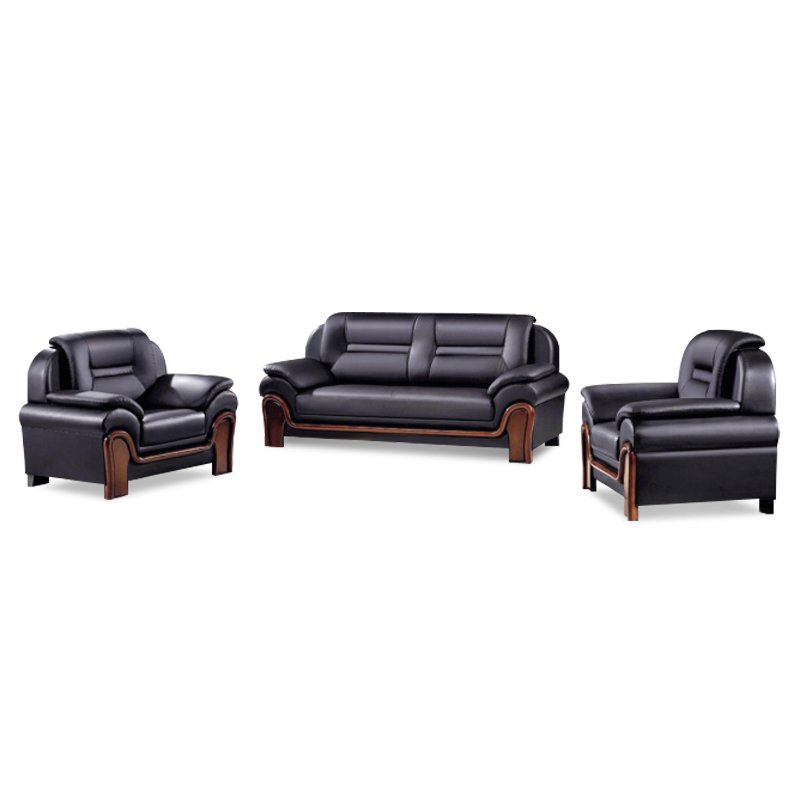 Italian style negotiation reception room Office sofa combination Company leather three-seat sofa set