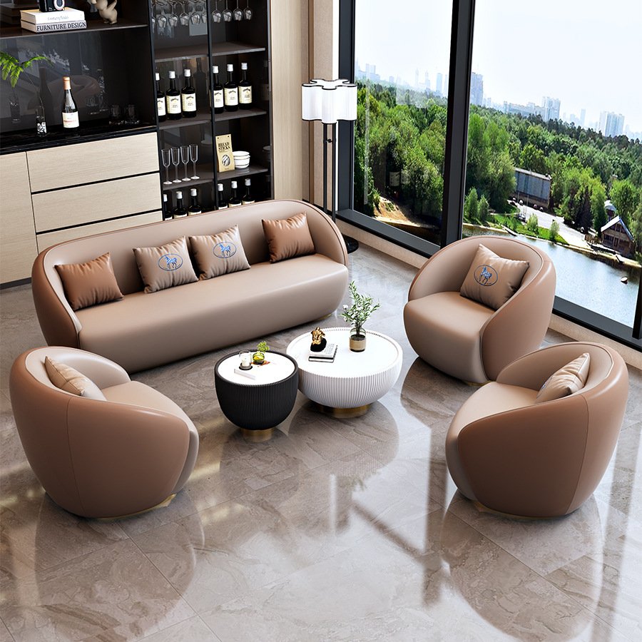 Nordic Piyi Office Furniture Multi-Functional Three-Person Italian Minimalist Small Sofa Foot Bath Hotel Reception Single Sofa