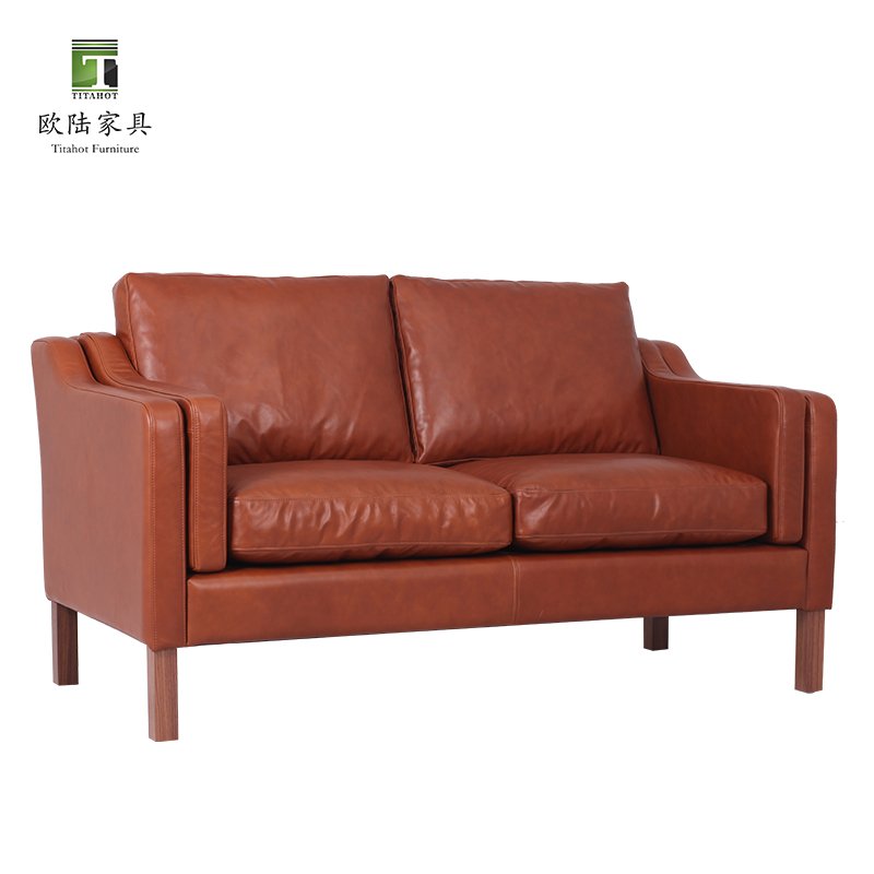 TITAHOT Mid Century Italian Style Top Genuine Leather Sofa OEM ODM - Wholesale Cozy And Comfortable Lounge Sofa