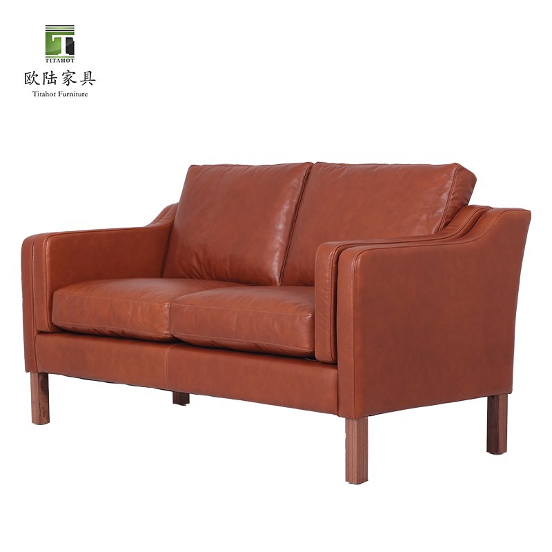 TITAHOT Mid Century Italian Style Top Genuine Leather Sofa OEM ODM - Wholesale Cozy And Comfortable Lounge Sofa