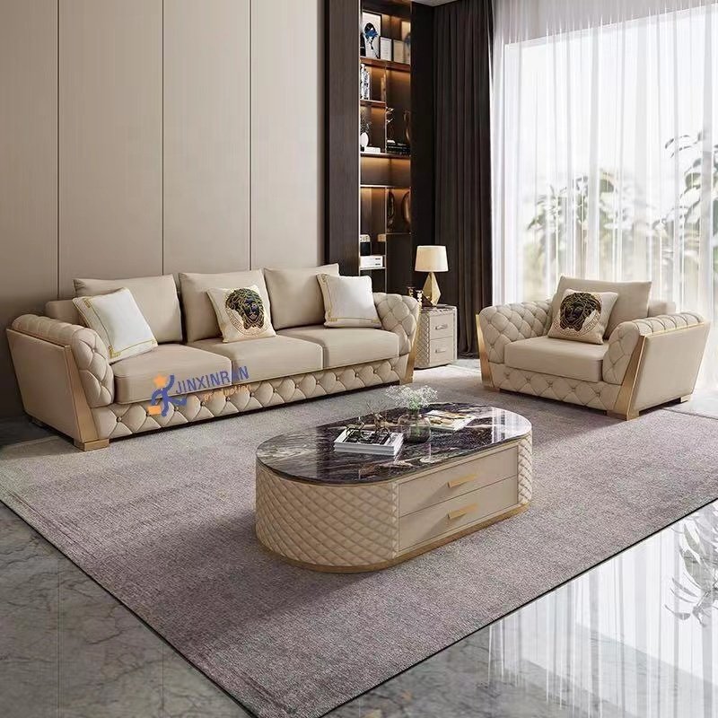 Luxury High quality Nordic leather Modern Home furniture living room sofas