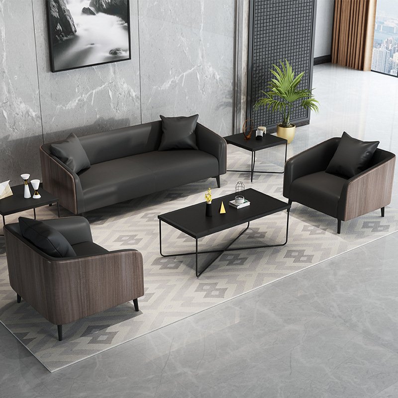 Wholesale Office Lounge Sofa Office Waiting Room Sofa Leather Boss Couch With Coffee Table