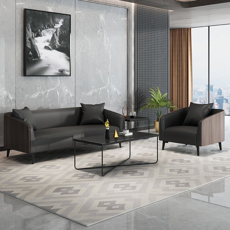 Wholesale Office Lounge Sofa Office Waiting Room Sofa Leather Boss Couch With Coffee Table