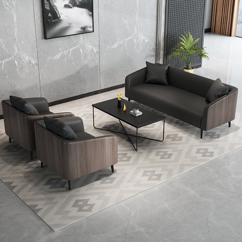 Wholesale Office Lounge Sofa Office Waiting Room Sofa Leather Boss Couch With Coffee Table