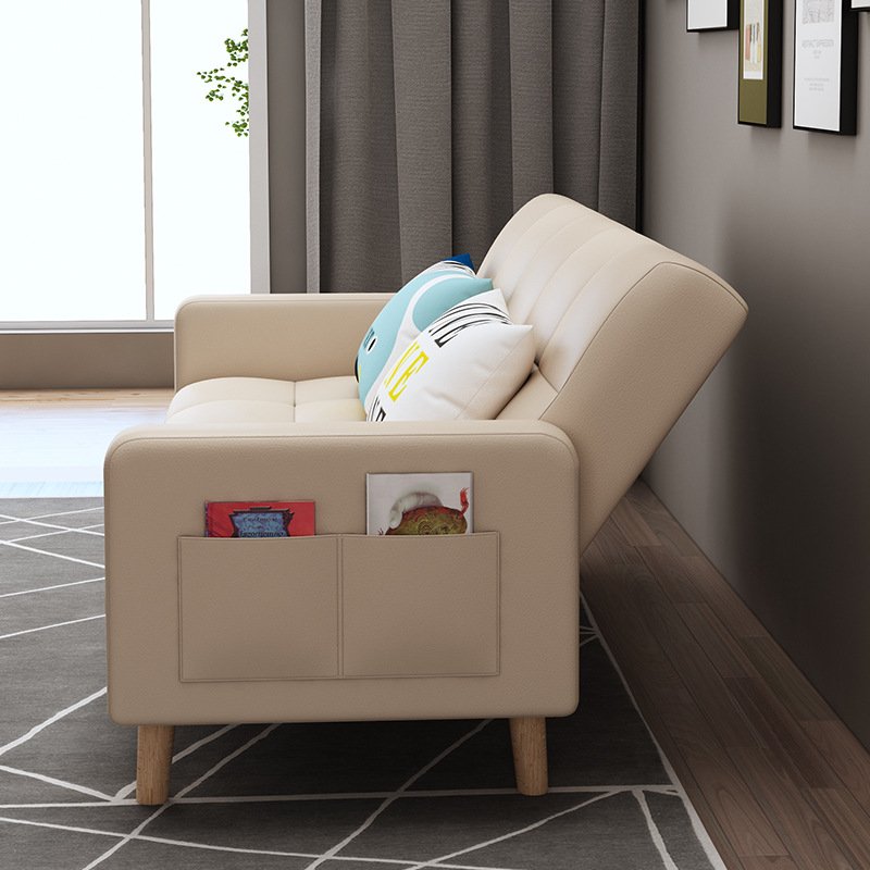 Simple modern sofa Nordic single and double sofa small bed fabric foldable office sofa