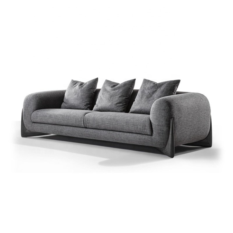 Modern Style Design Sense Simple Fabric Soft Modern Wooden Sofa Living Room Furniture Home Furniture Double white Sofa
