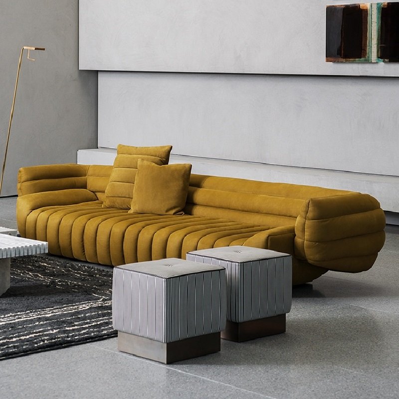 Minimalist high quality furniture Italian designer sofa 3 seater fabric living room couch