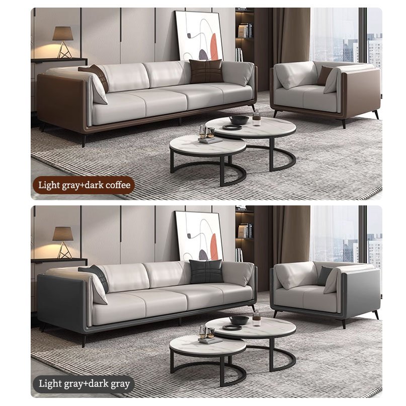 Office sofa modern business reception boss's office negotiation leather three person coffee table combination living room sofa