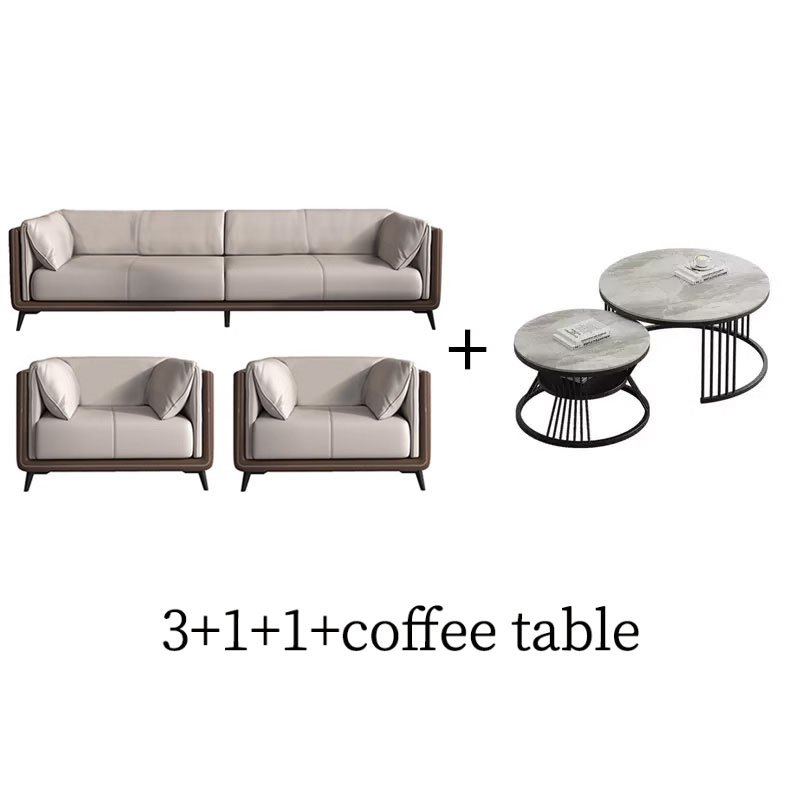 Office sofa modern business reception boss's office negotiation leather three person coffee table combination living room sofa