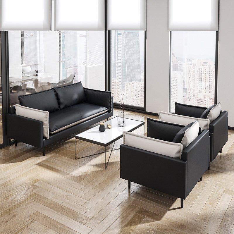 Minimalist Luxurious Solid Wood Frame Office Sofa Mingmeng Furniture Office Furniture Steel Sofa