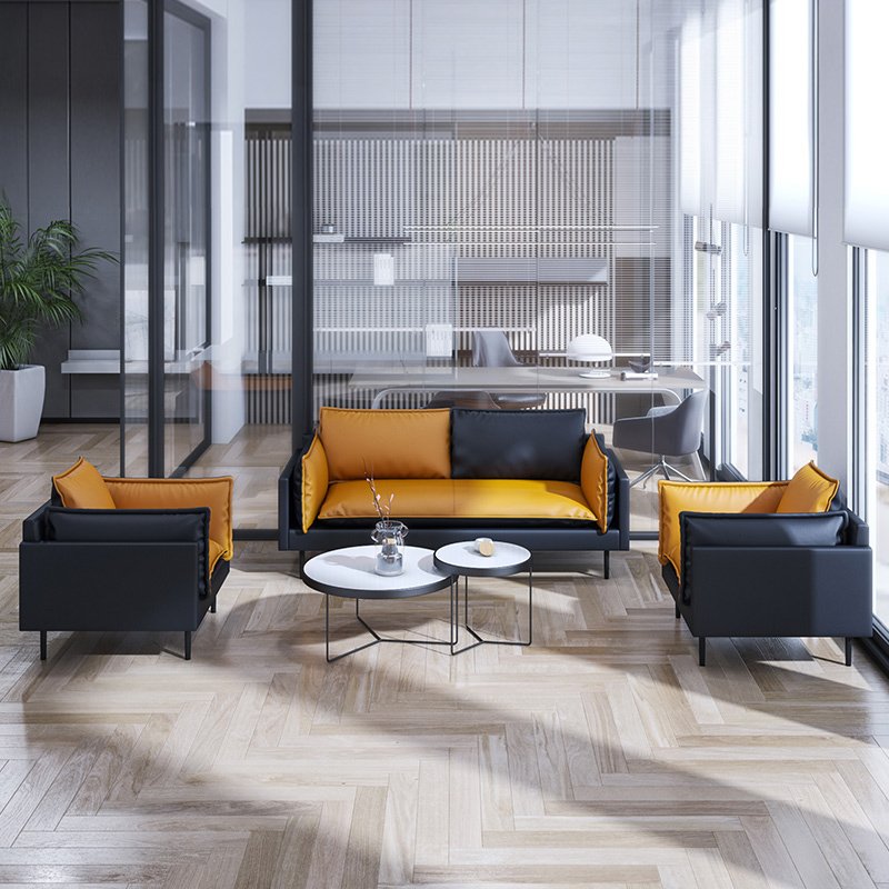 Minimalist Luxurious Solid Wood Frame Office Sofa Mingmeng Furniture Office Furniture Steel Sofa