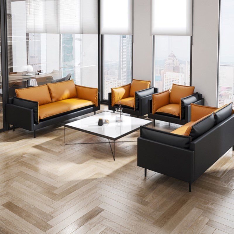 Minimalist Luxurious Solid Wood Frame Office Sofa Mingmeng Furniture Office Furniture Steel Sofa