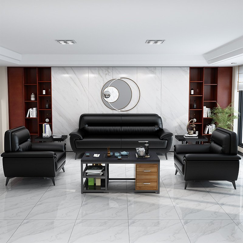 Office European Sofa Set Style Modern Sectional Sofa Chinese Hot Sale Office 3 Years 2 Sets Office Furniture Synthetic Leather