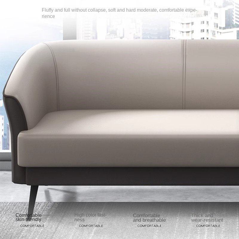 Modern Double Seat Leather Sofa Set for Small Apartments for Cafe Restaurant Office or Living Room