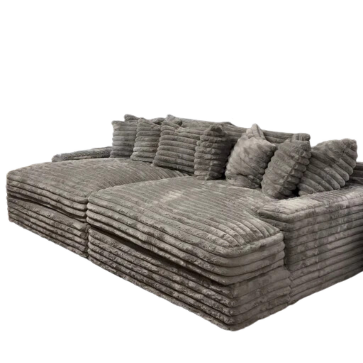 ATUNUS American Thick Striped Corduroy Modular Sectional Sofa Couch Set For Living Room