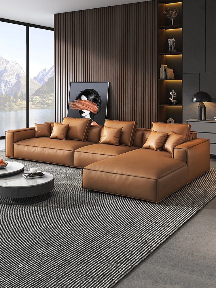 KABASA Hot Selling Italian Style Leather Sofa Set Furniture Genuine Leather Top Living Room Modern Modular Sofa