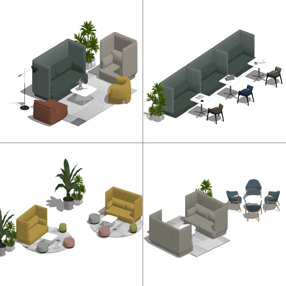 High back independent office meeting pod acoustic sofa office sofa