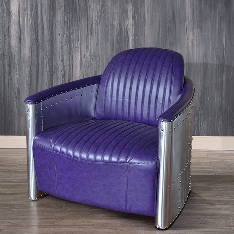Concise Design Leather Sectional Luxury Furniture Living Room Single Seat Sofa