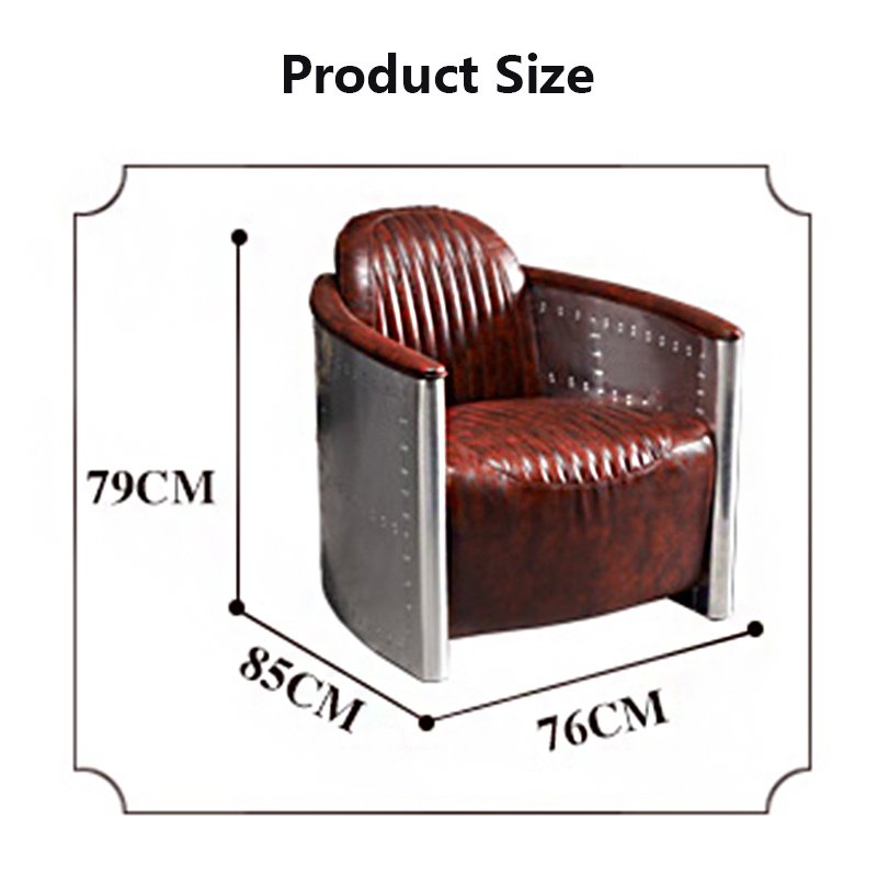 Concise Design Leather Sectional Luxury Furniture Living Room Single Seat Sofa