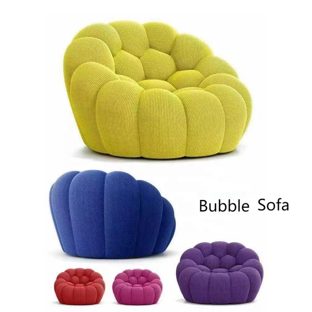 Airffy OEM/ODM Comfortable Velvet Fabric single modern bubble sofa chair bubble sofa modern rock Roche Bobois Bubble Sofa