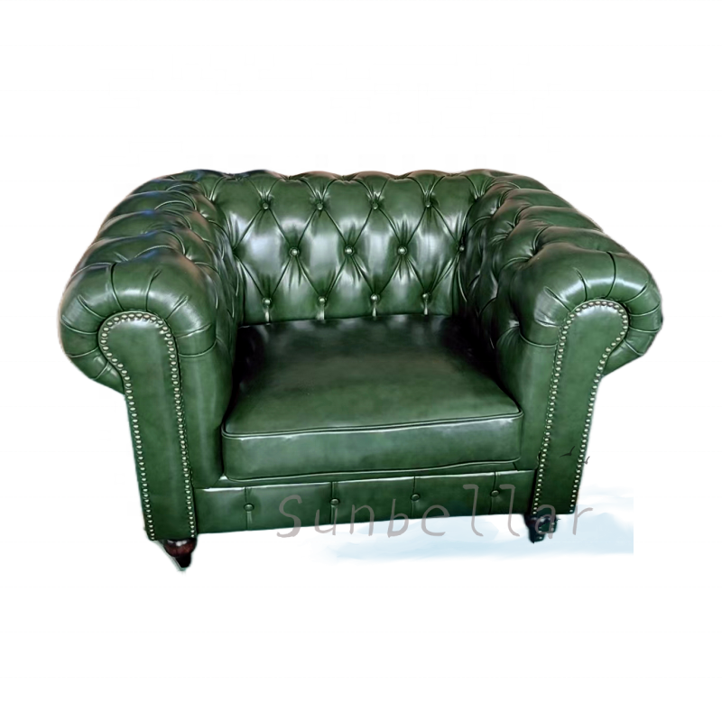 office sofa set furniture green leather sofa chesterfield 3 seat rolled arm living room lounge couch hotel lobby office sofa