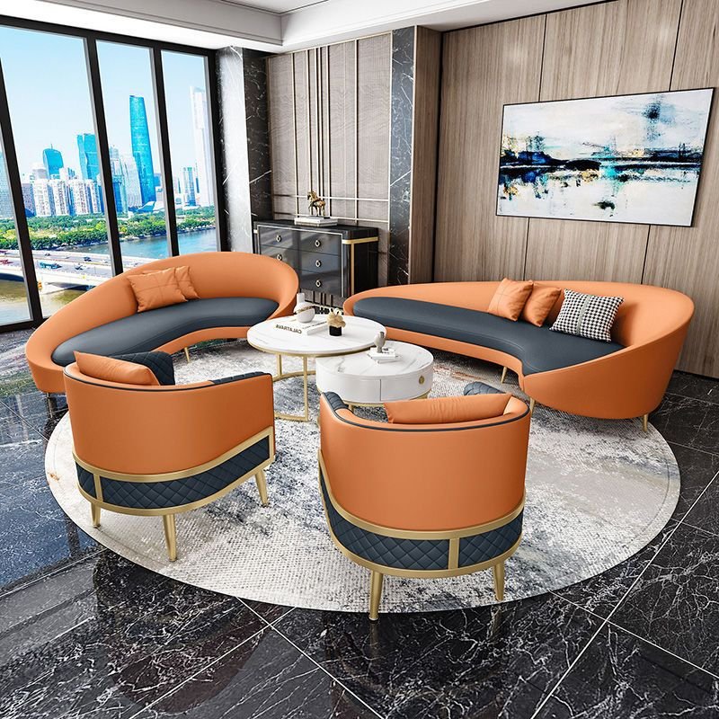 Light Luxury Office Furniture Circular Arc Shaped Creative Negotiation Sofas Beauty Salon Hotel Lobby Reception Leisure Rest