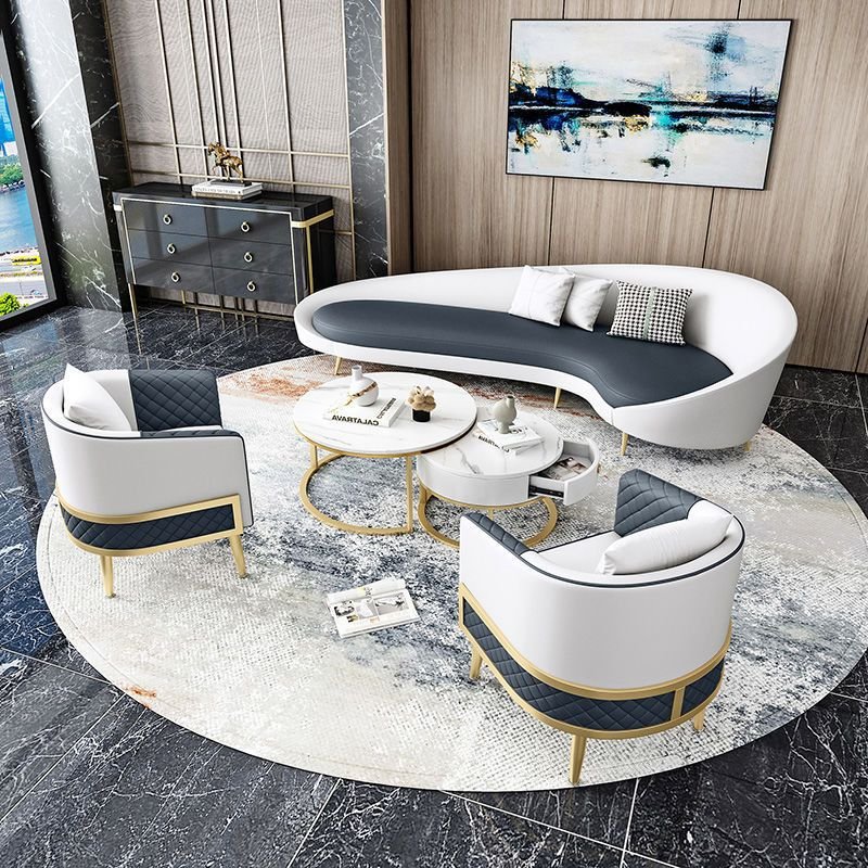 Light Luxury Office Furniture Circular Arc Shaped Creative Negotiation Sofas Beauty Salon Hotel Lobby Reception Leisure Rest