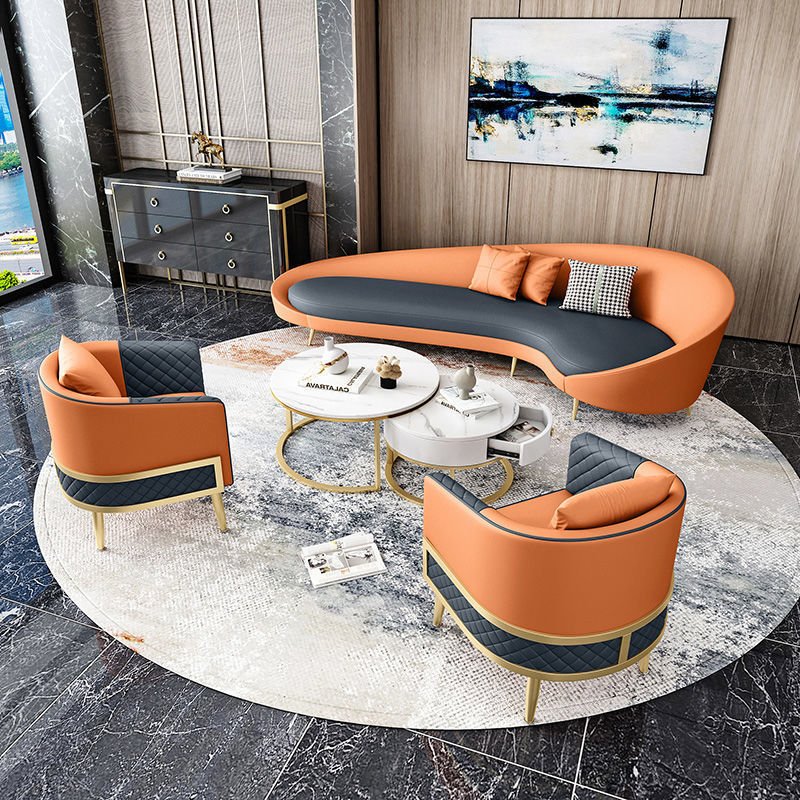 Light Luxury Office Furniture Circular Arc Shaped Creative Negotiation Sofas Beauty Salon Hotel Lobby Reception Leisure Rest