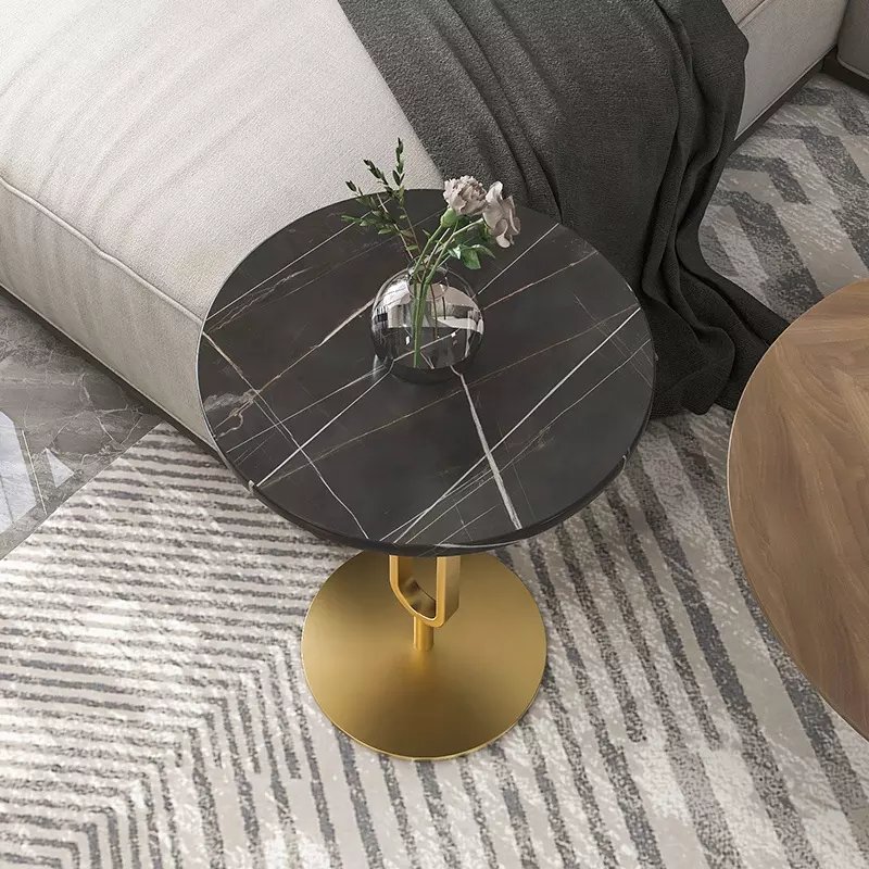 Luxury Modern Design Gold Finish Iron Frame Coffee Table with Marble Top for Beautiful Home Living Room Furniture