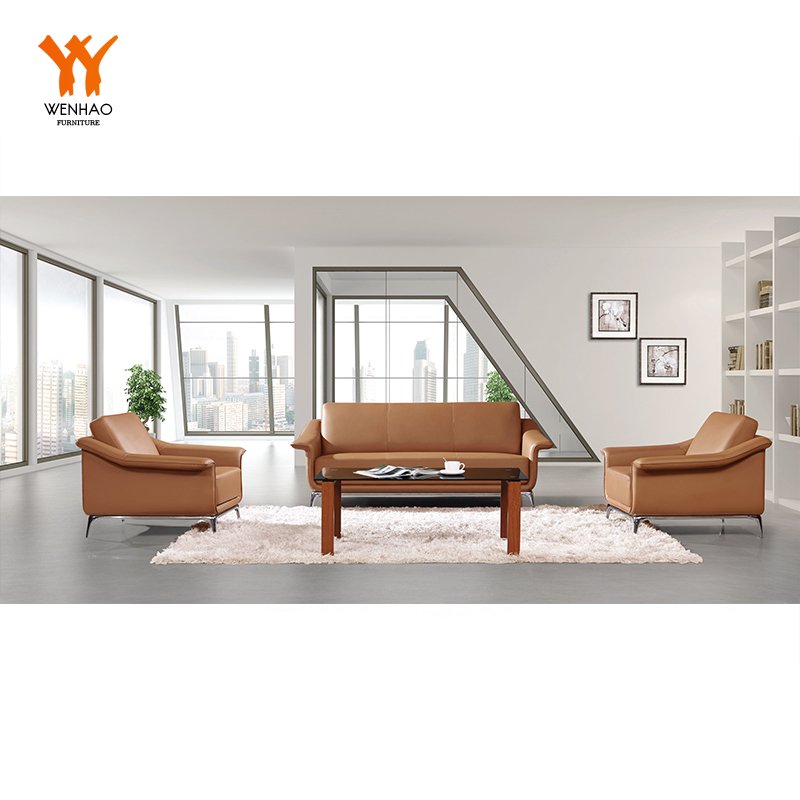 High Quality Simple Design Three Reception Seat Modern Furniture Contemporary Ceo Leather Luxury Modern Executive Office Sofa