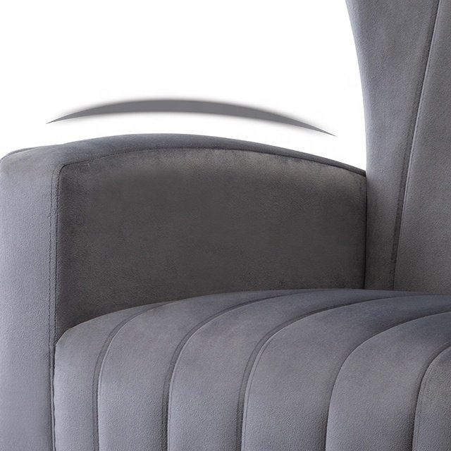 On Stock Classic Design Modern Fabric Pink Velvet Upholstery Leisure Single Sofa Wing Arm Lounge Chair For Living Room