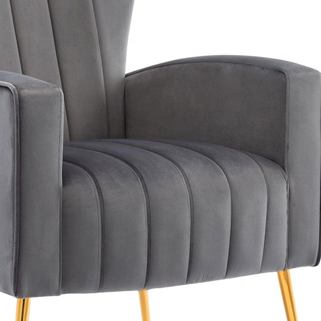 On Stock Classic Design Modern Fabric Pink Velvet Upholstery Leisure Single Sofa Wing Arm Lounge Chair For Living Room