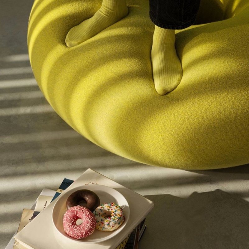 Designer Influence Home Furniture Kids Girls Donuts-shaped Floor Pouffe Sofa