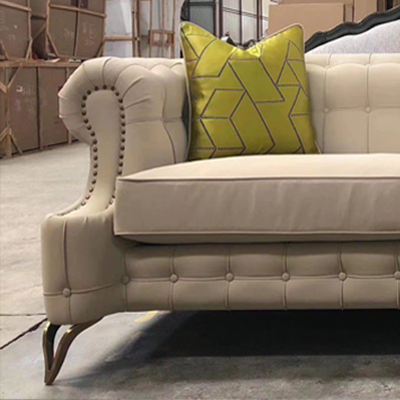 Modern Style Light Luxury Sectional Living Room Furniture Set Couch Stainless Steel Custom Velvet Sofa